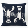 Lobster Square Knit Pillow Natural & Navy