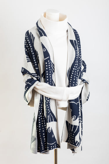Striper Knit Wide Wrap