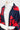 Lobster Knit Wide Wrap in Red & Navy