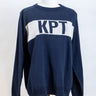 KPT Classic Knit Crewneck Pullover - Navy with Natural & Navy