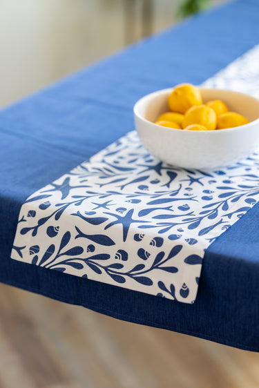 Tidepool White Cotton Table Runner