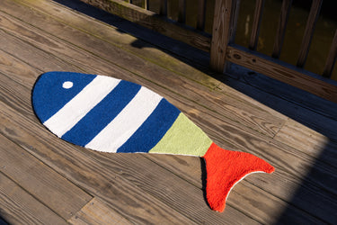Picket Fish Shaped Hook Rug