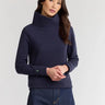 Navy Park Slope Turtleneck in Vello Fleece by Dudley Stephens