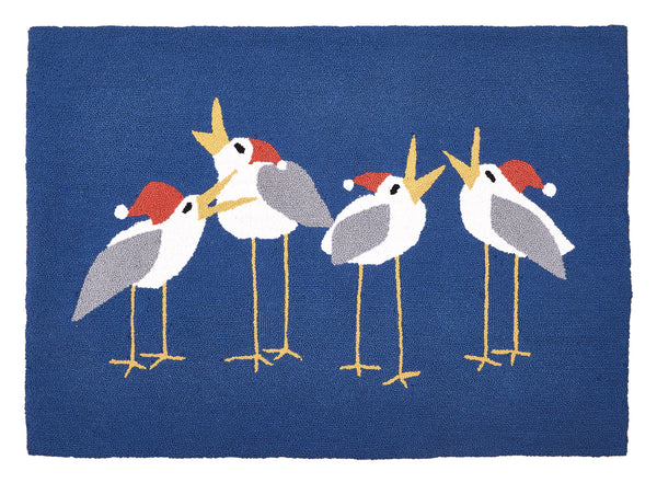 Caroling Seagulls Hook Rug