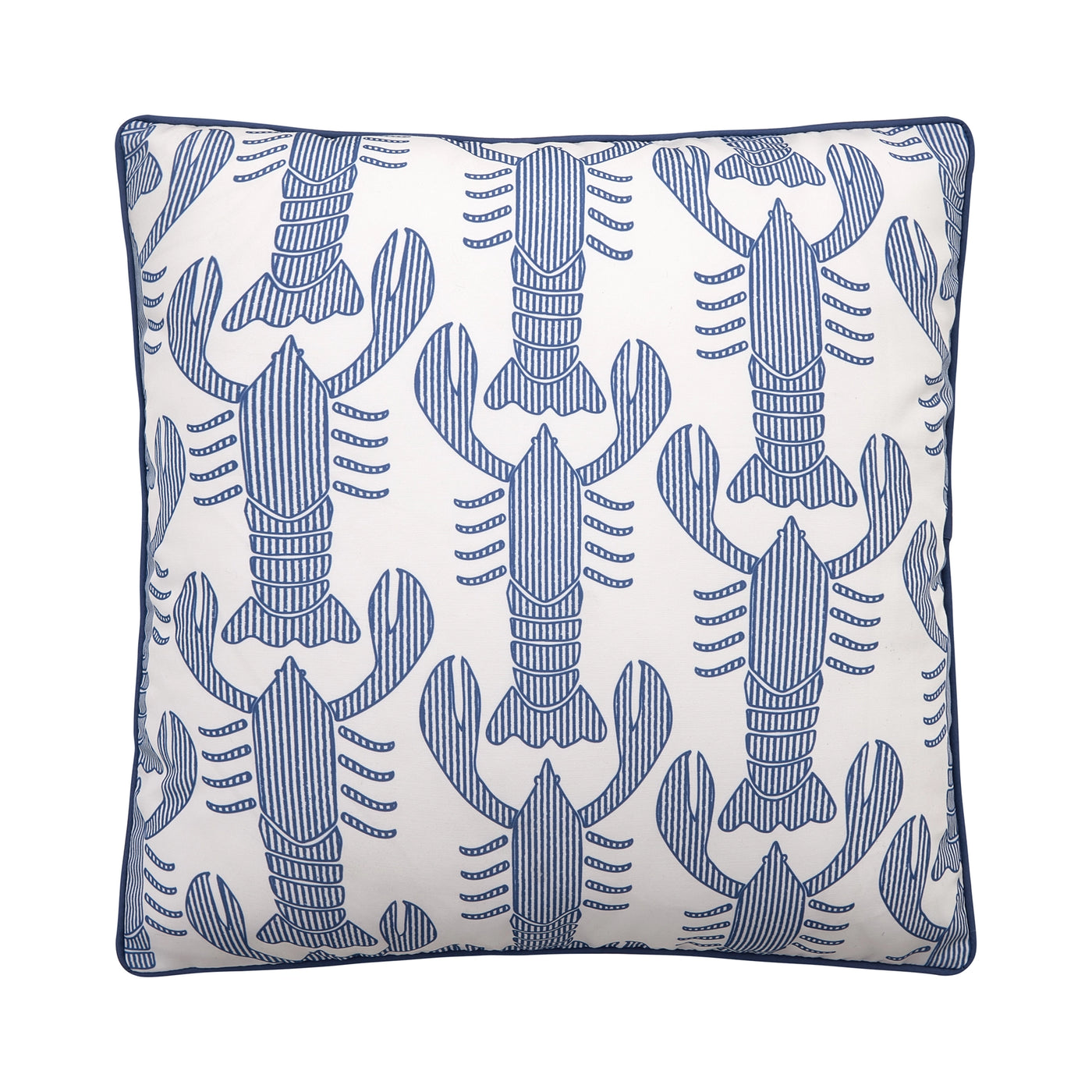 Seersucker Lobster Indoor Outdoor Pillow