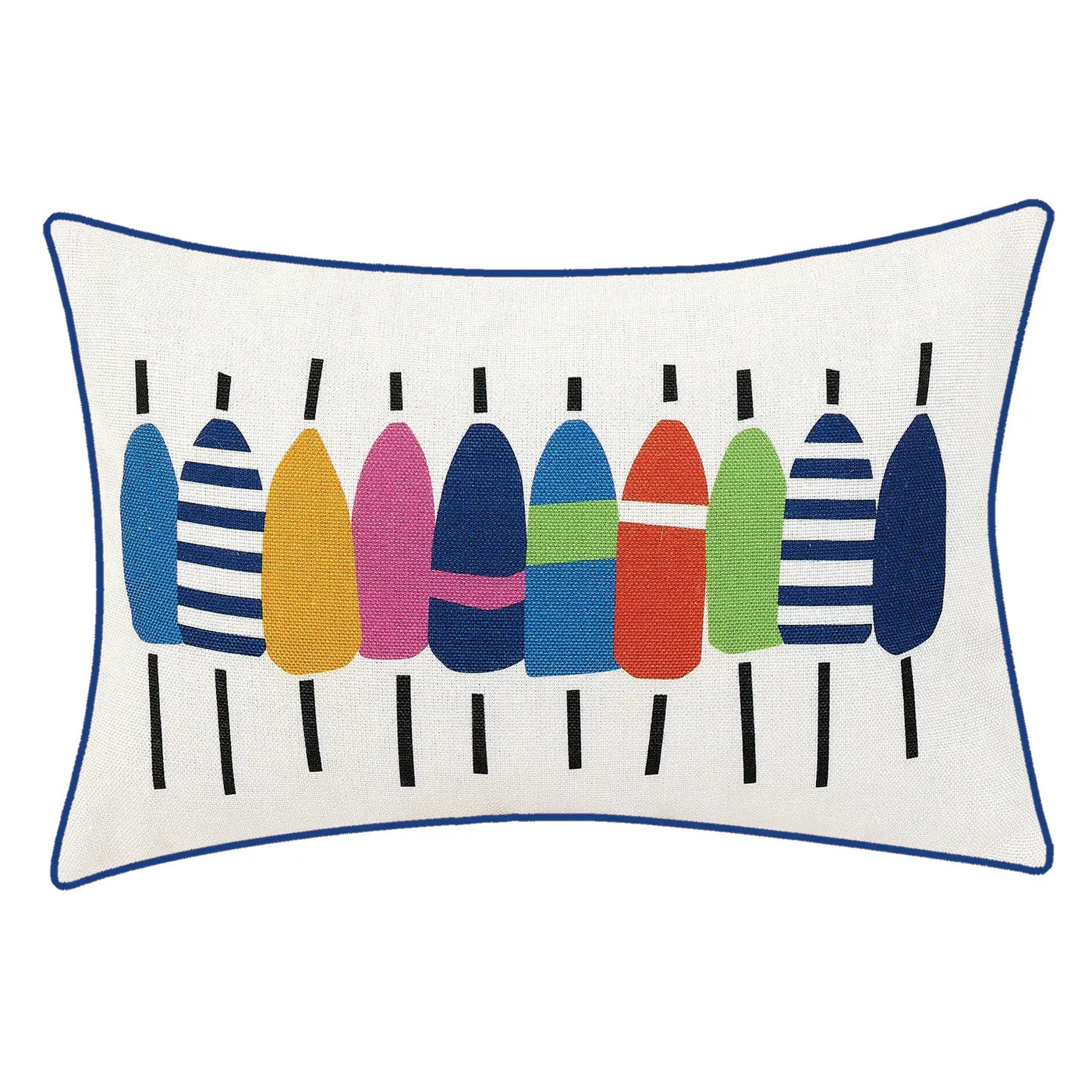 Multi-Colored Buoys Indoor Outdoor Lumbar Pillow