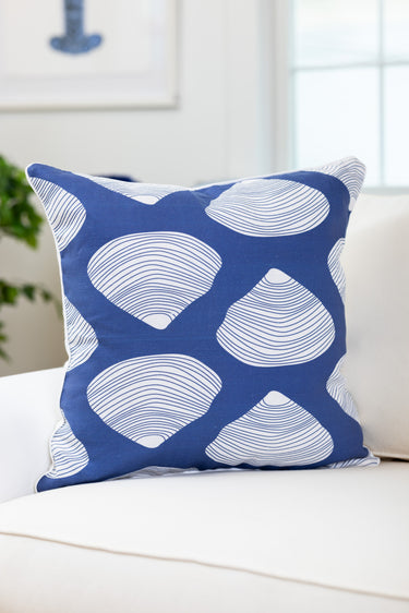 Navy Clamshell - Belgian Linen Pillow