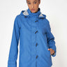 Blue Raincoat with Striped Lining