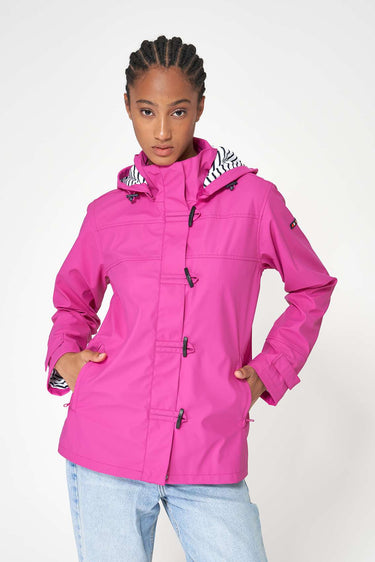 Pink Raincoat with Striped Lining
