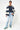 Short Striped Navy & Cream Raincoat