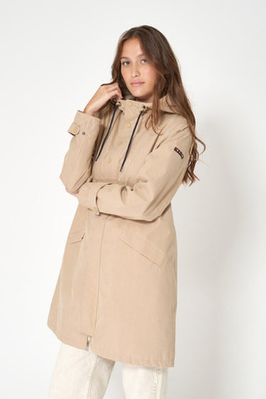 Tan Long Cotton Raincoat
