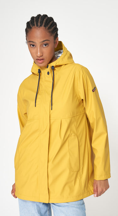 Short Yellow Raincoat with Cotton Lining