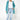 Long Teal Raincoat with Visible Zipper
