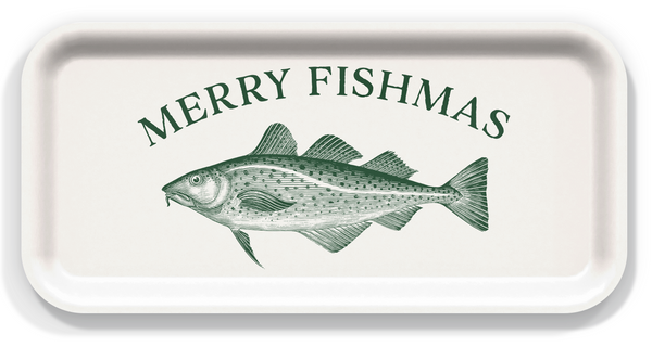 Merry Fishmas Small Wooden Tray