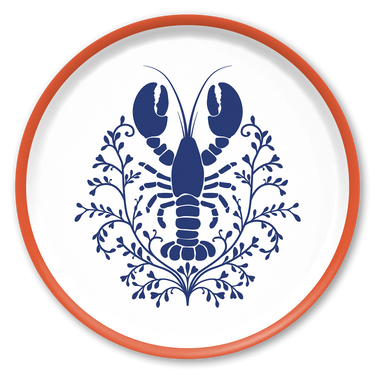 Lobster Damask Wooden Trays