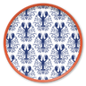 Lobster Damask Pattern Blue Wooden Trays