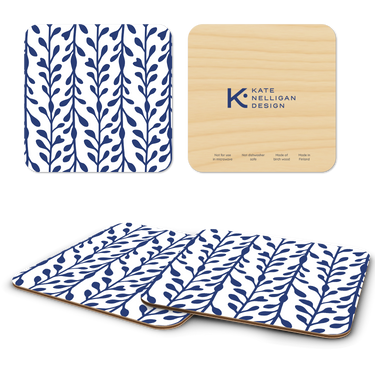 Seaweed Stripe Wooden Coasters