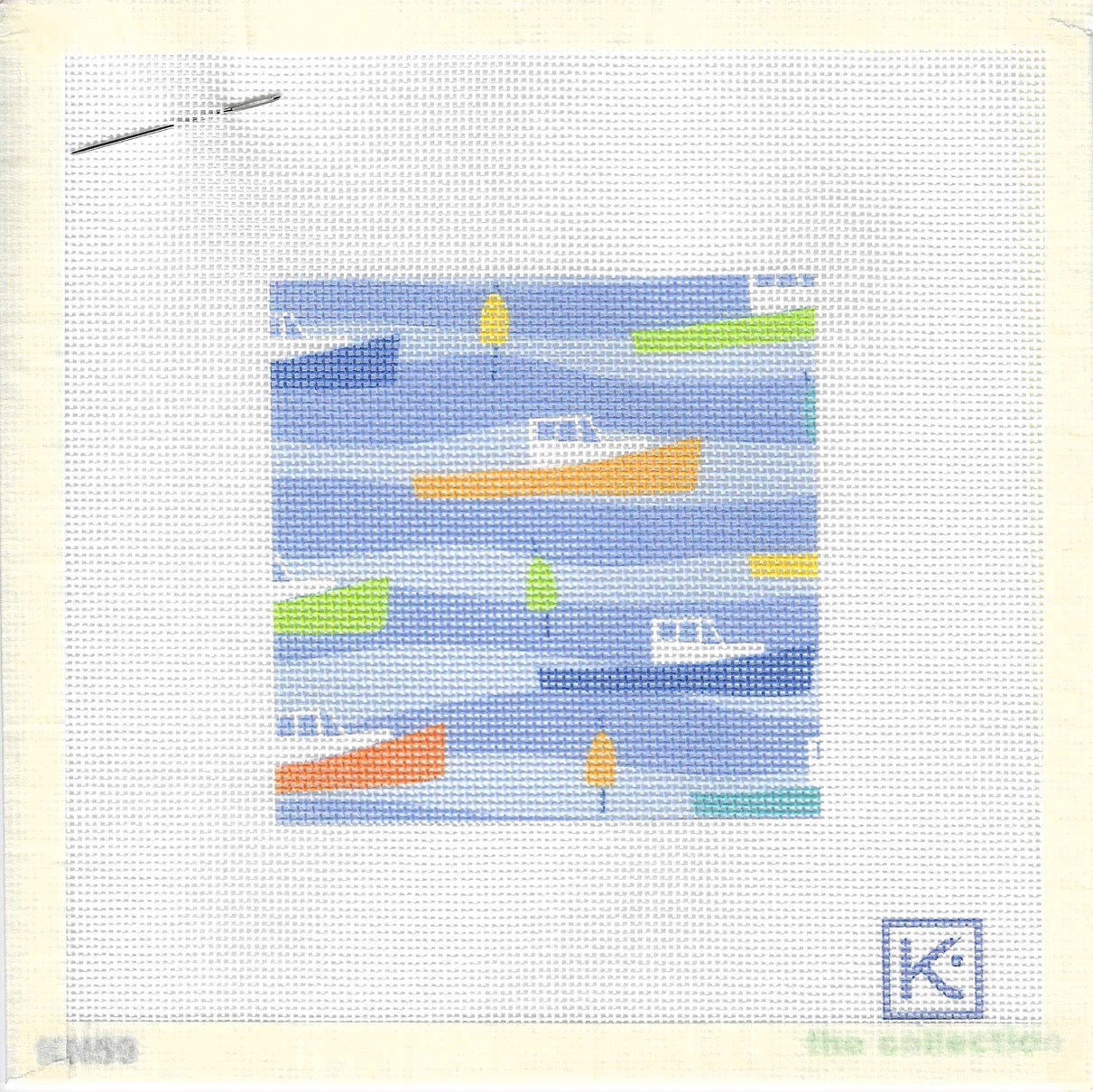 Lobster Boats Needlepoint Kit by Kate Nelligan Design