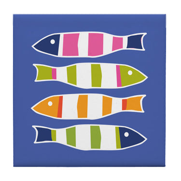 Blue Picket Fish Coaster