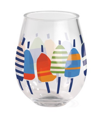 Acrylic Wine Tumbler - Nautical Buoys