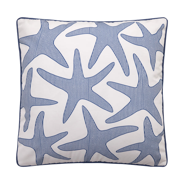 Seersucker Starfish Indoor Outdoor Pillow