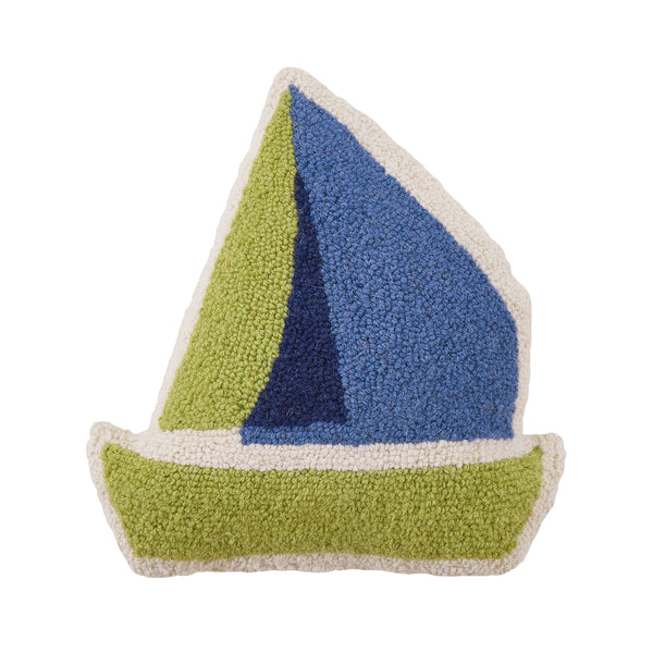 Sailboat Shaped Hooked Pillow
