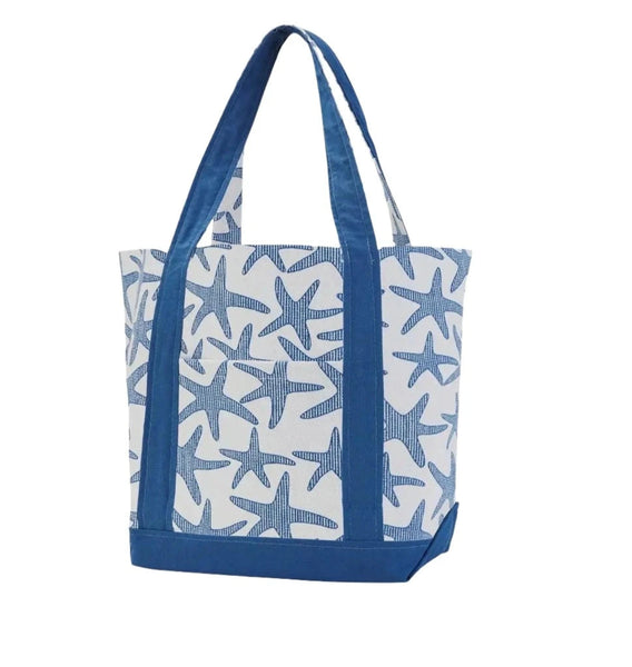 Large Seersucker Starfish Tote