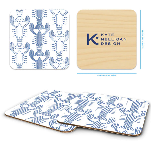 Seersucker Lobster Wooden Coaster