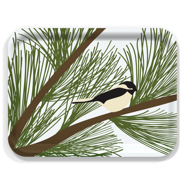 Chickadee Pine Large Wooden Tray