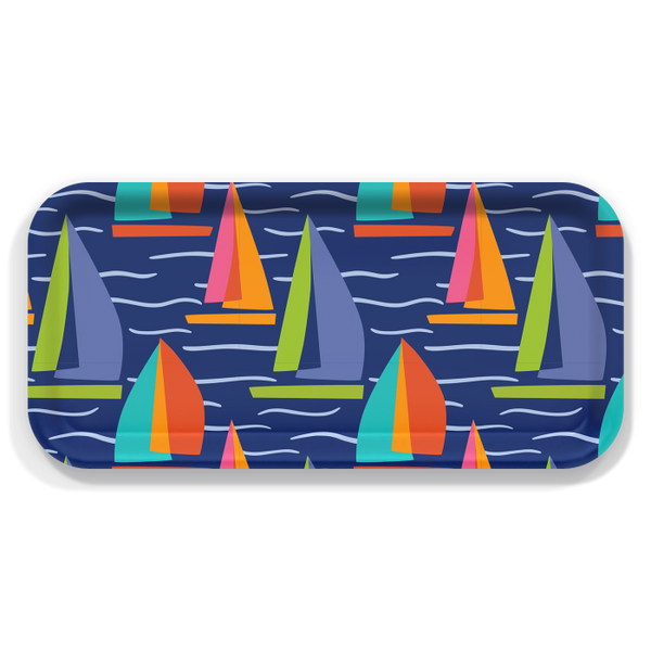 Full Sail in Blue Small Wooden Tray
