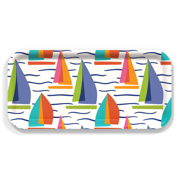 Full Sail in White Small Wooden Tray