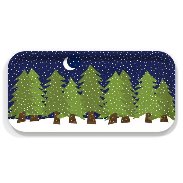 Midnight Snow Small Wooden Tray