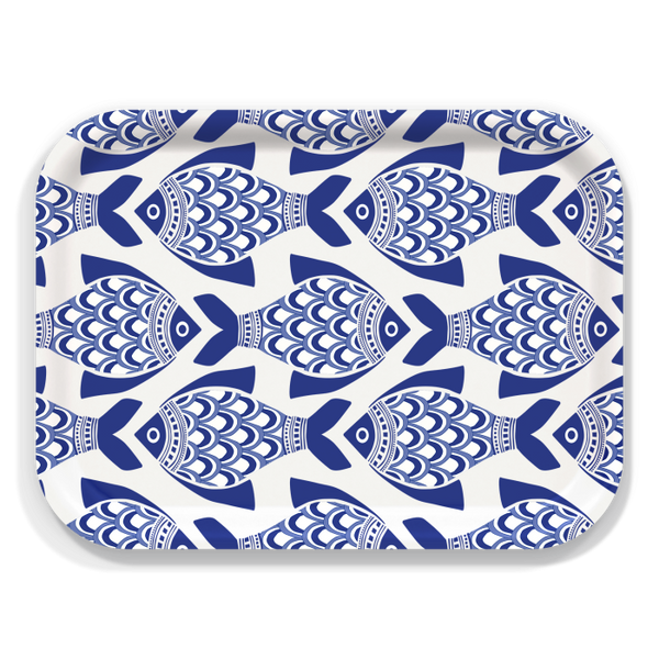 Porcelain Fish Medium Wooden Tray