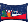 Santa on a Boat Lumbar Pillow