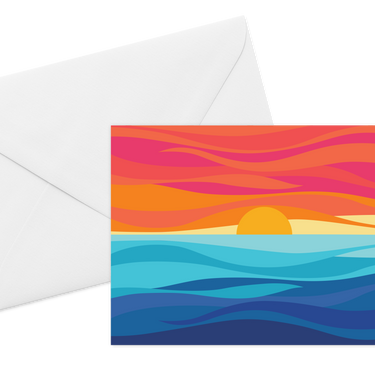 Sunset Sea Card