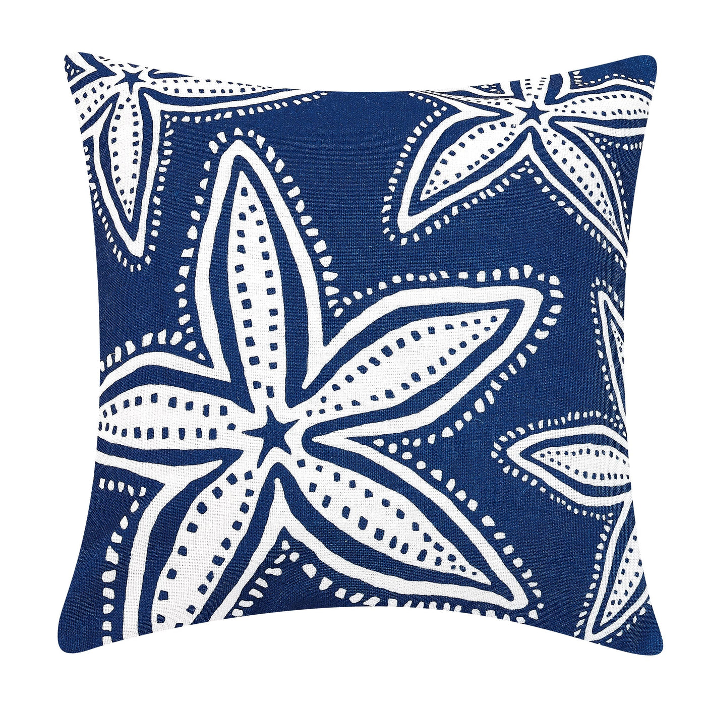 Indoor Outdoor Navy Starfish Fish Pillow