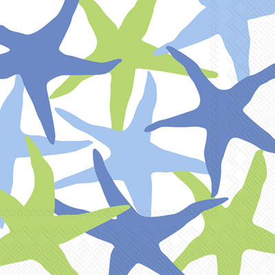 Blue Green Starfish Cocktail Napkins