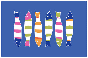 Blue Picket Fish Vinyl Placemat