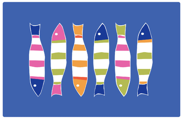 Blue Picket Fish Vinyl Placemat