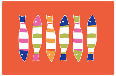 Orange Picket Fish Placemat