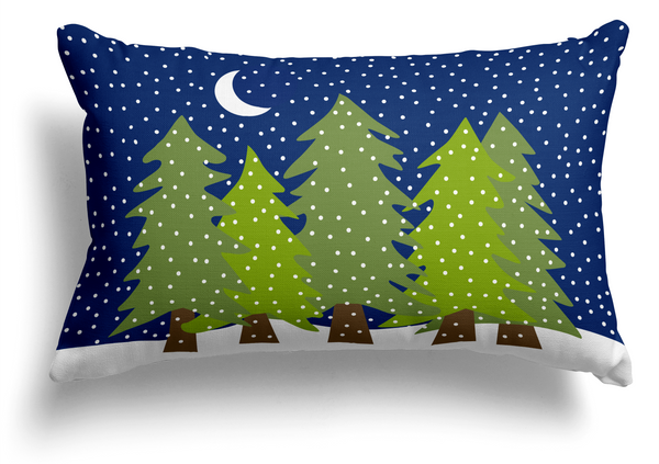 Midnight Snow Lumbar Pillow