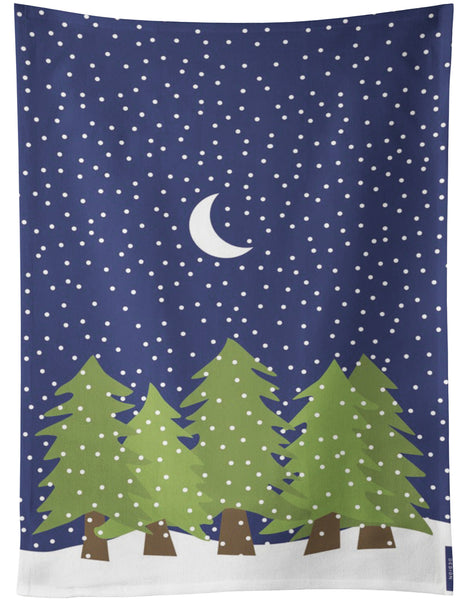 Midnight Snow Tea Towel