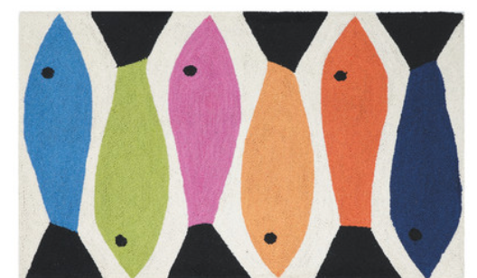 Rainbow Fish B Hooked Rug
