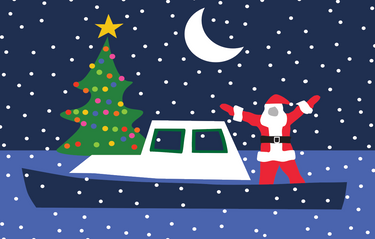Santa Boat Vinyl Placemat