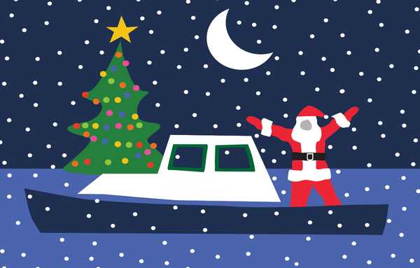 Santa Boat Vinyl Placemat