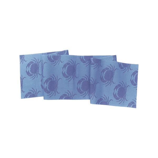 Blue Star Crab Jacquard Woven Table Runner