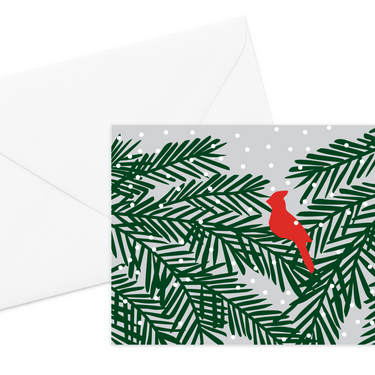 Cardinal Pine Card
