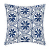 Indoor Outdoor Navy Medallion Pillow