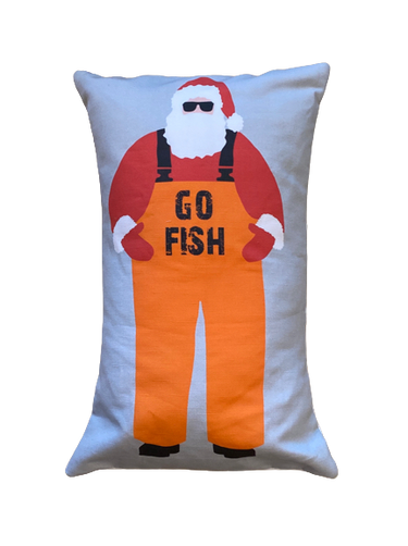 Go fish santa Lumbar Pillow