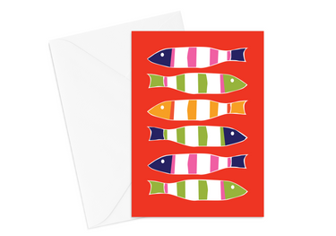 Orange Picket Fish Card